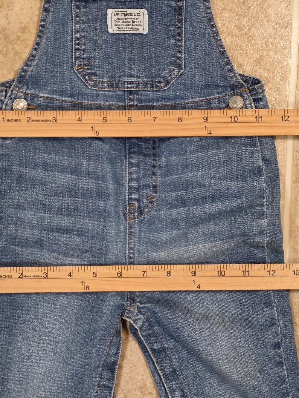 Levi’s Baby Denim Overalls 24M Classic Bib Snap Bottom